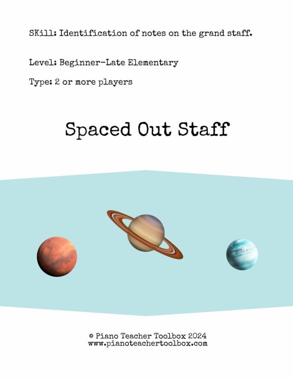 Cover page illustration of spaced out staff game